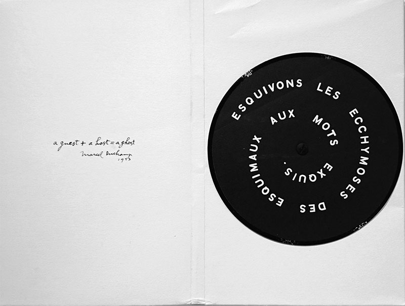 Marcel Duchamp、Contrepeterie Record 1968 SMS（SMSより）